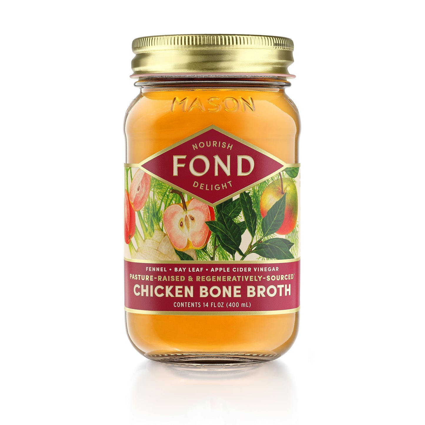 Fond Pasture-Raised Regenerative Chicken Bone Broth Infused With Organic Fennel & Bay Leaf