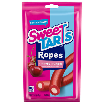 Sweetarts Ropes, Candy, Cherry Punch, Soft And Chewy, 5 Oz