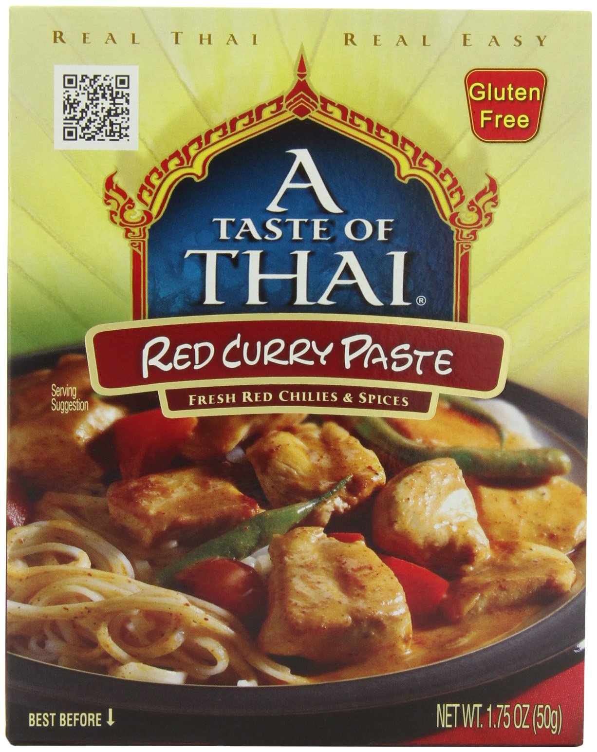 A Taste of Thai Red Curry Paste - 1.75 oz Pack of 12 Ready-to-Use Mix | Flavored with Classic Thai Spices | Use as Rub Marinade 
