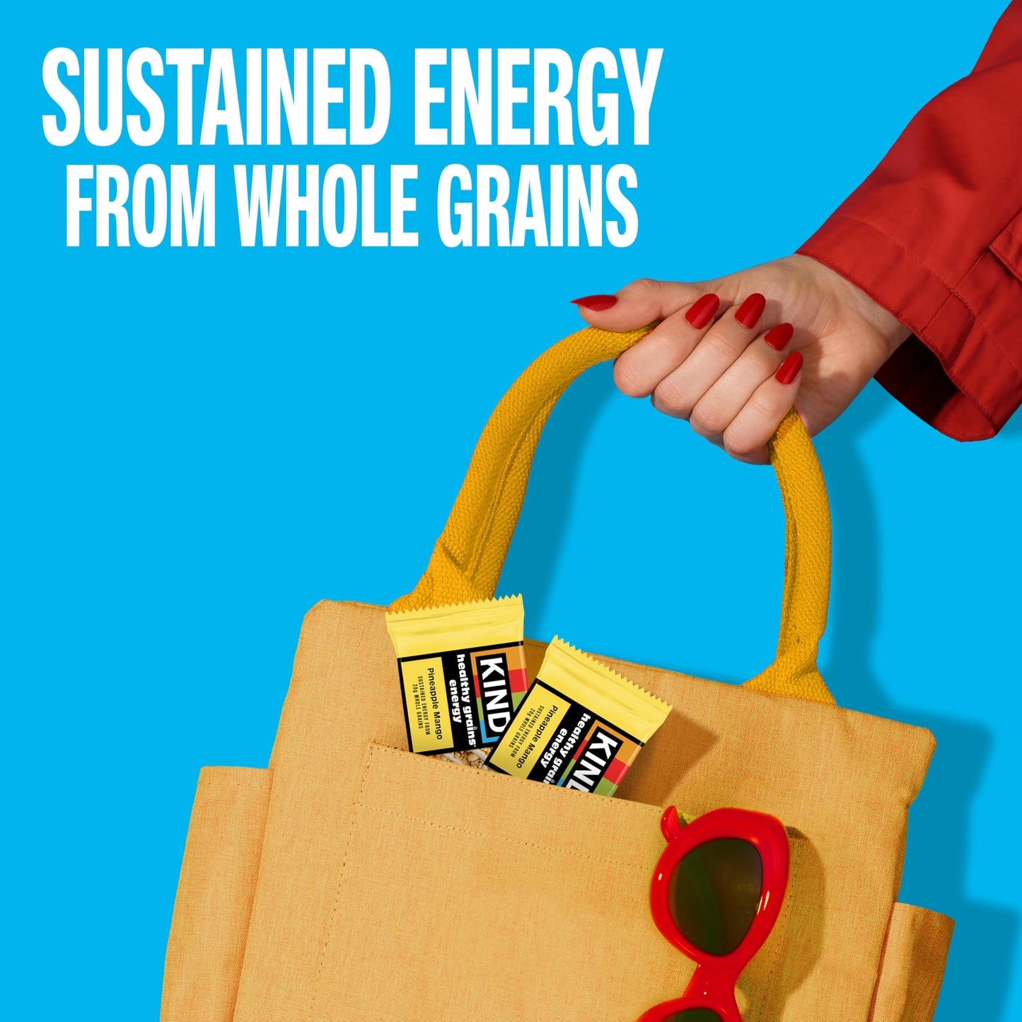KIND Healthy Grains Energy Bars  Pineapple Mango  20g Whole Grains  Made with Super Grains  Gluten Free Snacks  40 Ct.