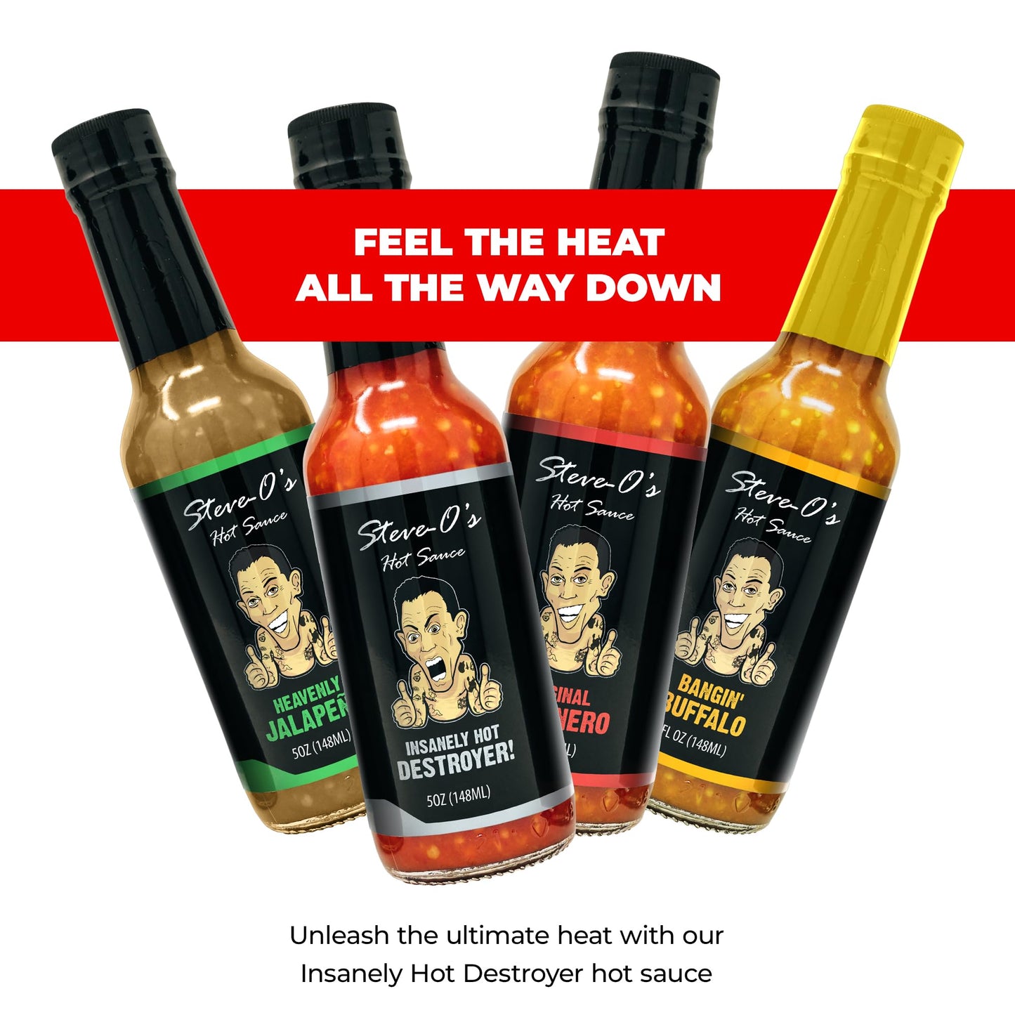 Steve-O'S Hot Sauce - Destroyer Hot Sauce | With Garlic, Scorpion, Naga Jolokia, And Carolina Reaper Peppers For Tacos, Bbq, Pot