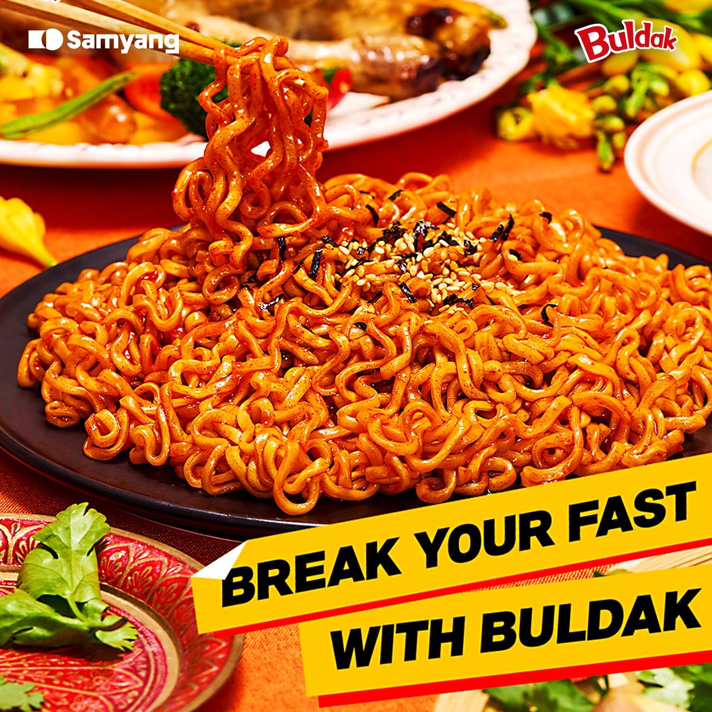 Samyang Buldak Korean Hot Spicy Chicken Stir-Fried Ramyun Noodles 4.94 Oz (Pack Of 5)