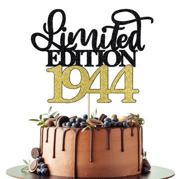 Leetaivie Limited Edition 1944 Cake Topper, Happy 80Th Birthday Cake Topper, Men And Women Cheer 80 Years /80 & Fabulous Cake De