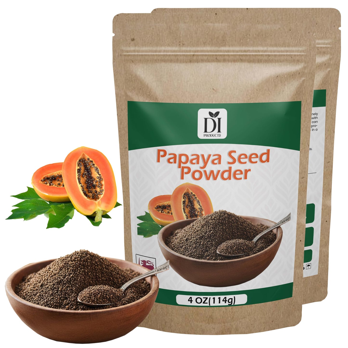 Papaya Seed Powder 4oz (114g) - Sun-Dried, 100% Natural Ground Papaya Seeds, Non-GMO, No Additives, Vegan, Gluten-Free