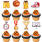 Rsstarxi Cupcake Toppers - 40 Pack Basketball Theme Decorations, Paper, Design 4, Model XM810