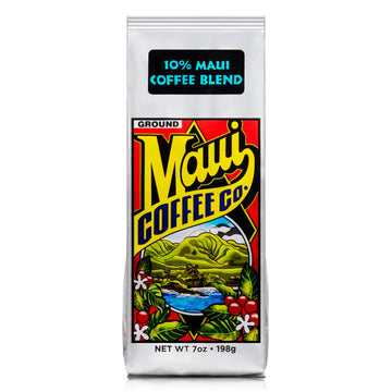 Maui Coffee Company, Maui Blend Coffee, Ground (7 Oz. Bag) - 10% Maui Coffee Ground From Maui, Hawaii, In A Dark Roast With A Medium-Bodied Flavor For Drip Brew