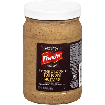 Frenchs Stone Ground Dijon Mustard, 32 oz - Made with Real Chardonnay, Perfect for Sandwiches and Sauces