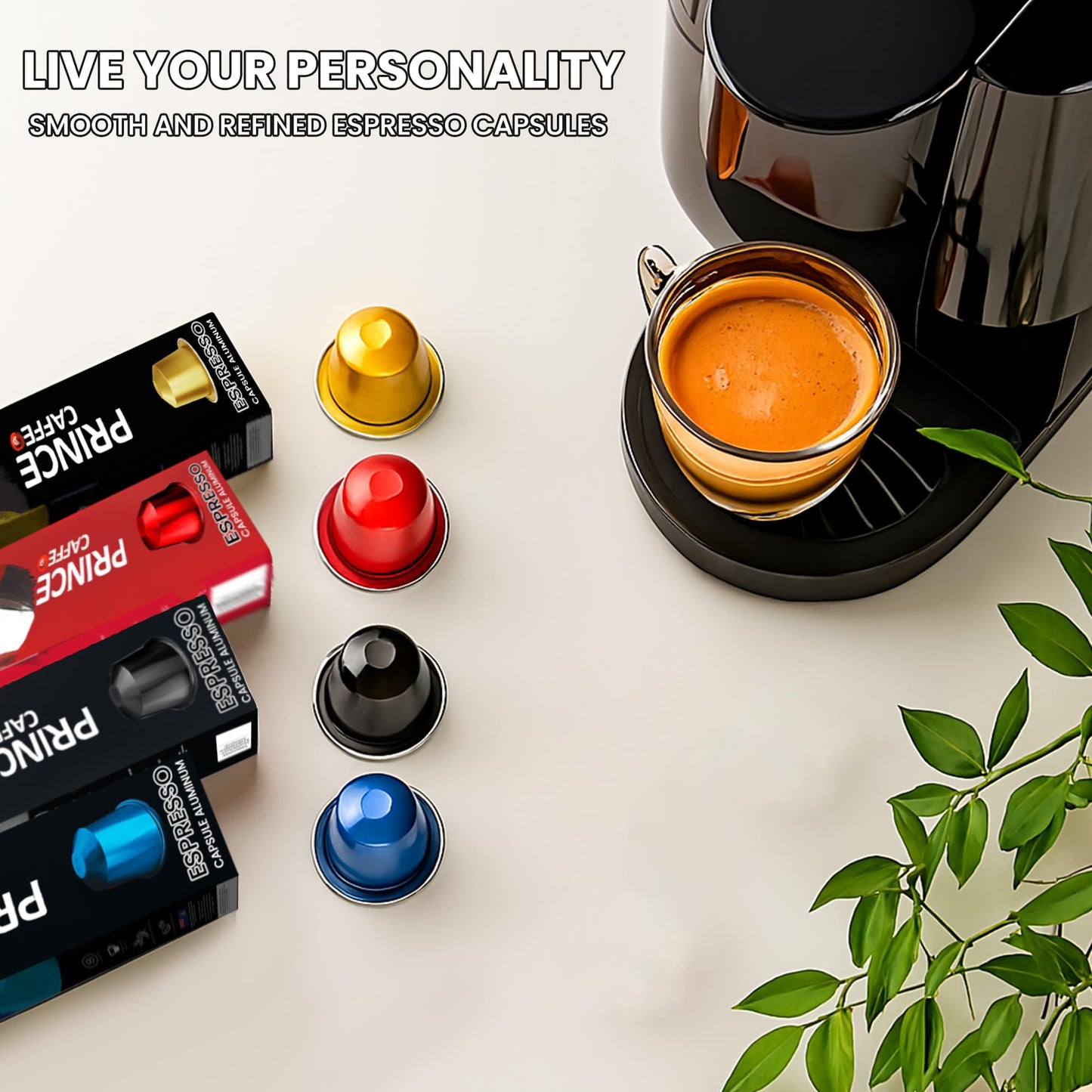Prince Caffe Espresso Pods Variety Pack Compatible with Nespresso Original Line Machines - Espresso  Ristretto  Millennium & enhanced - Intensity7  8  9  10  40 Count (4 x 10 Capsules)