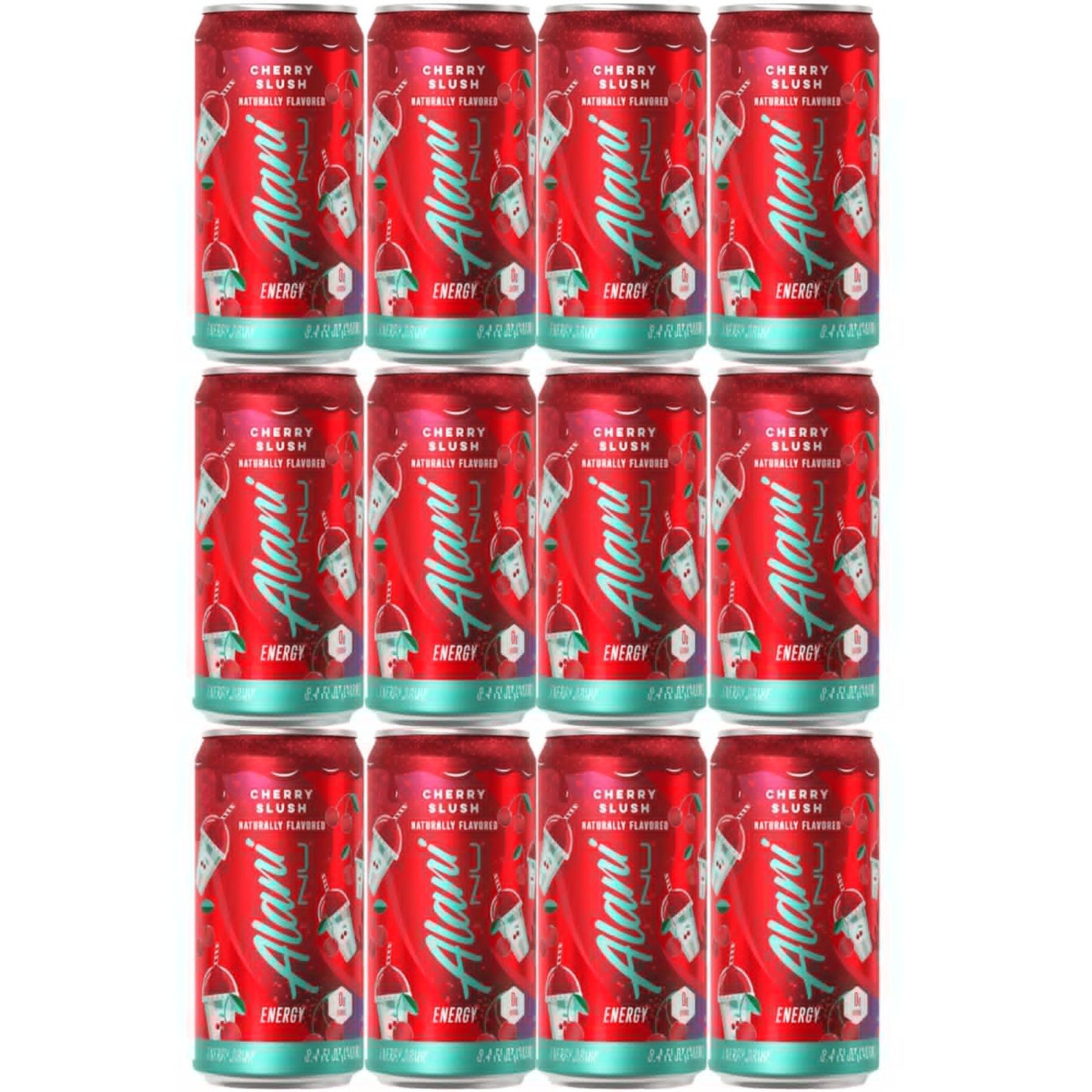 Mini Energy Drink - Pack Of 12 - Cherry Slush Flavor - 8.4 Fl Oz Can - By The Munchie Mix
