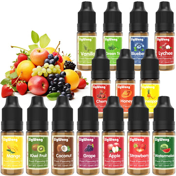 Food Flavoring Oil - 14 Flavors of Pure Natural Liquid Lip Gloss Flavoring Oil, Concentrated Candy Flavors for Baking & Cooking,