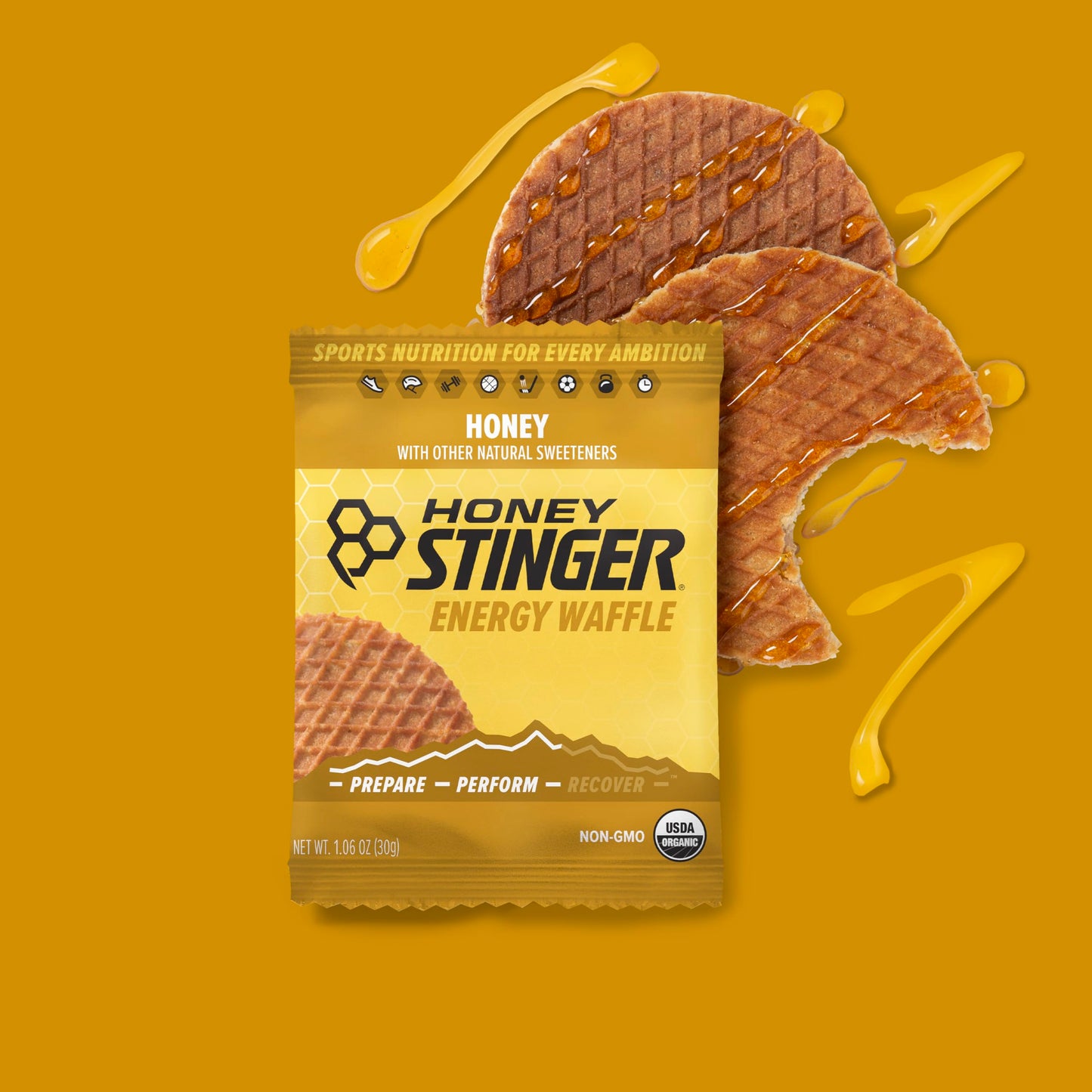 Honey Stinger Organic Energy Waffle Variety Pack - 12 Honey Waffles & 6 Vanilla Stroopwafels - 18 Count