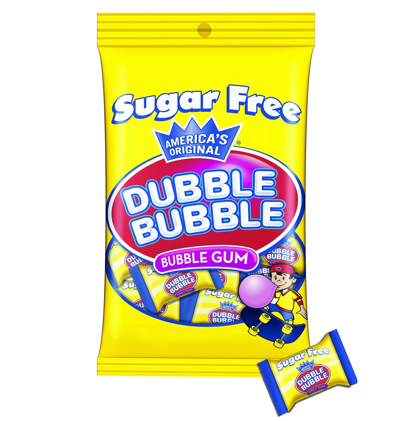 Tootsie Roll Sugar Free Dubble Bubble - Individually Wrapped Bubble Gum - Peanut Free, Gluten Free Chewing Gum - 3.5 oz. Bag (Pa