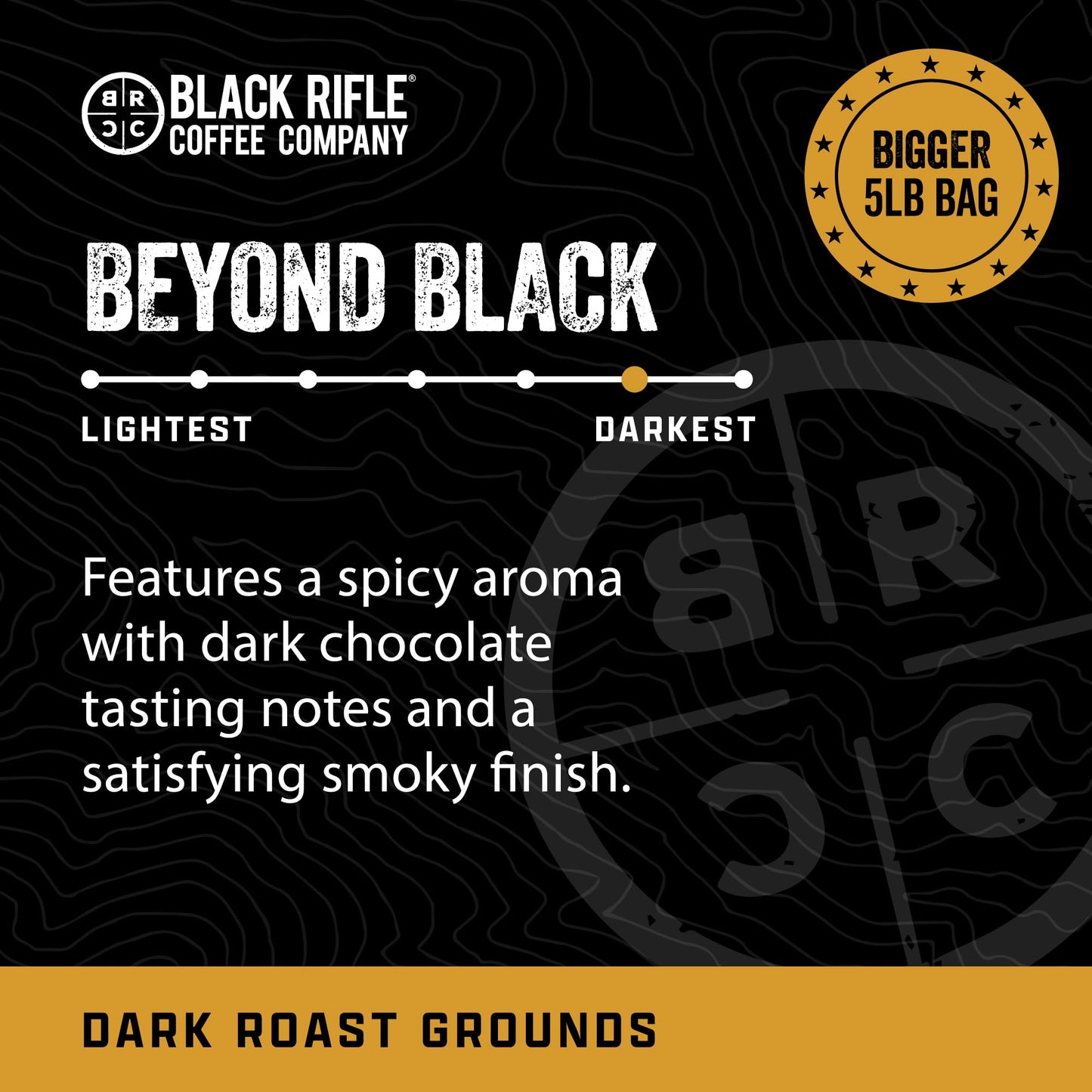 Black   Coffee Company Ground Coffee, Dark Roast, 5 lb Bag, Roasted Blend from Colombian & Brazilian Beans, Model 30-009-5PG