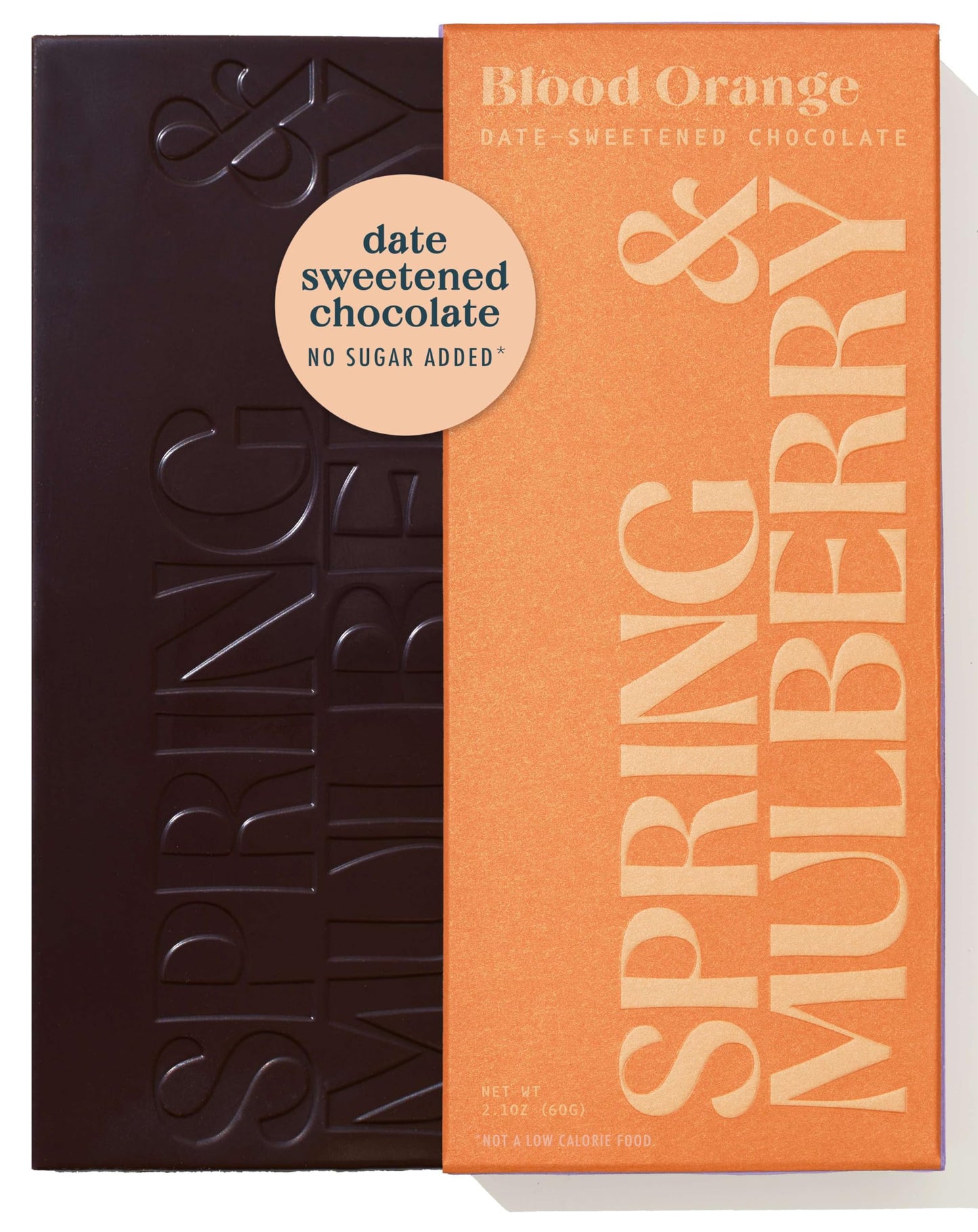 Spring & Mulberry Dark Chocolate Bars - Healthy Dark Chocolate, Date-Sweetened - Blood Orange 3 Pack