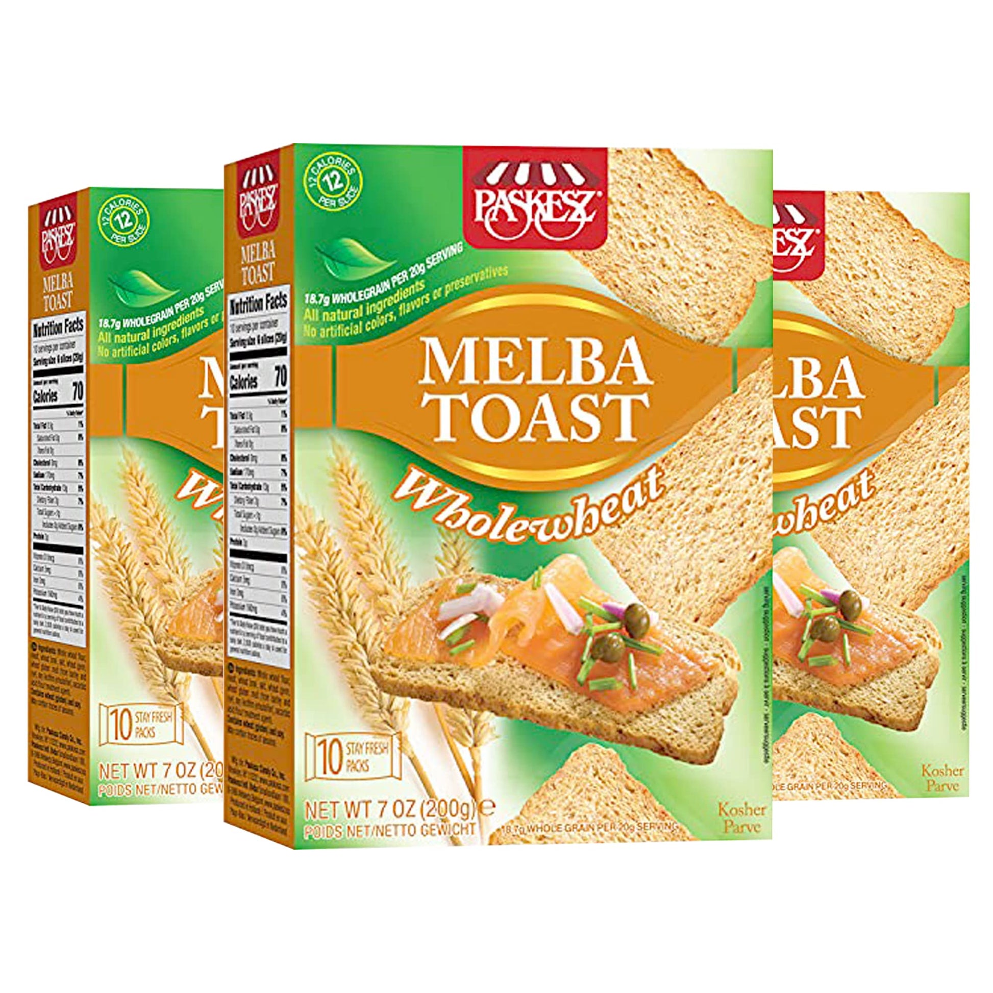 Only Kosher Candy Melba Toast Classic Whole Wheat Kosher Parve with No Artificial Flavor, Fresh Natural Ingredients, Kosher Cert
