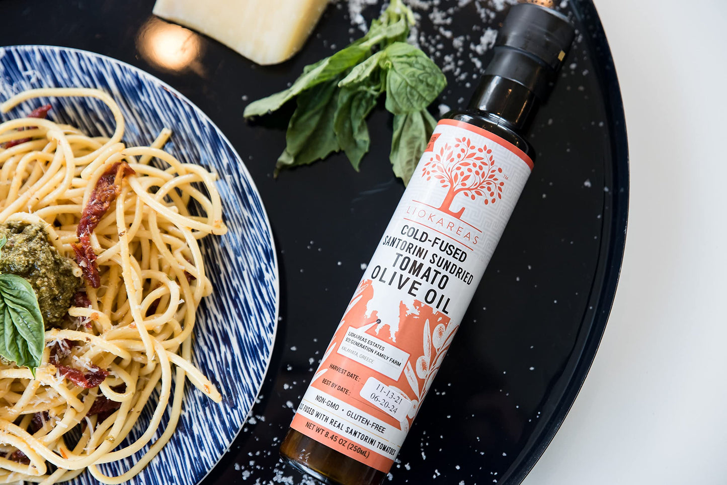 Liokareas Sun-Dried Tomato Olive Oil - Greek Extra Virgin - Cold Pressed - 23.9 cm - Organic - Non-GMO - Model Z250TOMATO