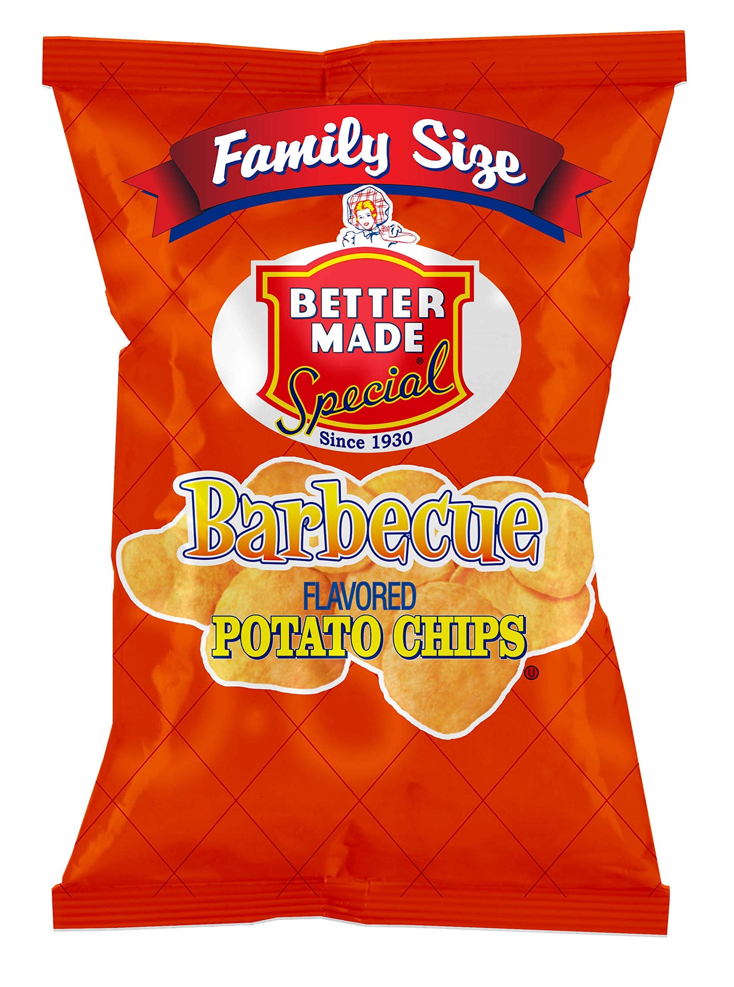 Better Made Bbq Potato Chips - Four (4) Pack - 8.5-9 Oz Family Size Bags - Crispy, Crunchy, Salty Snacks Made From Fresh Potatoes - Gluten Free - Family Owned And Operated