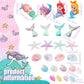 24 Pcs Mermaid Tail Cake Topper Star Conch Cake Cupcake Toppers Sea Creatures Beach Cake Decorations Pastel Under The Sea Cake D