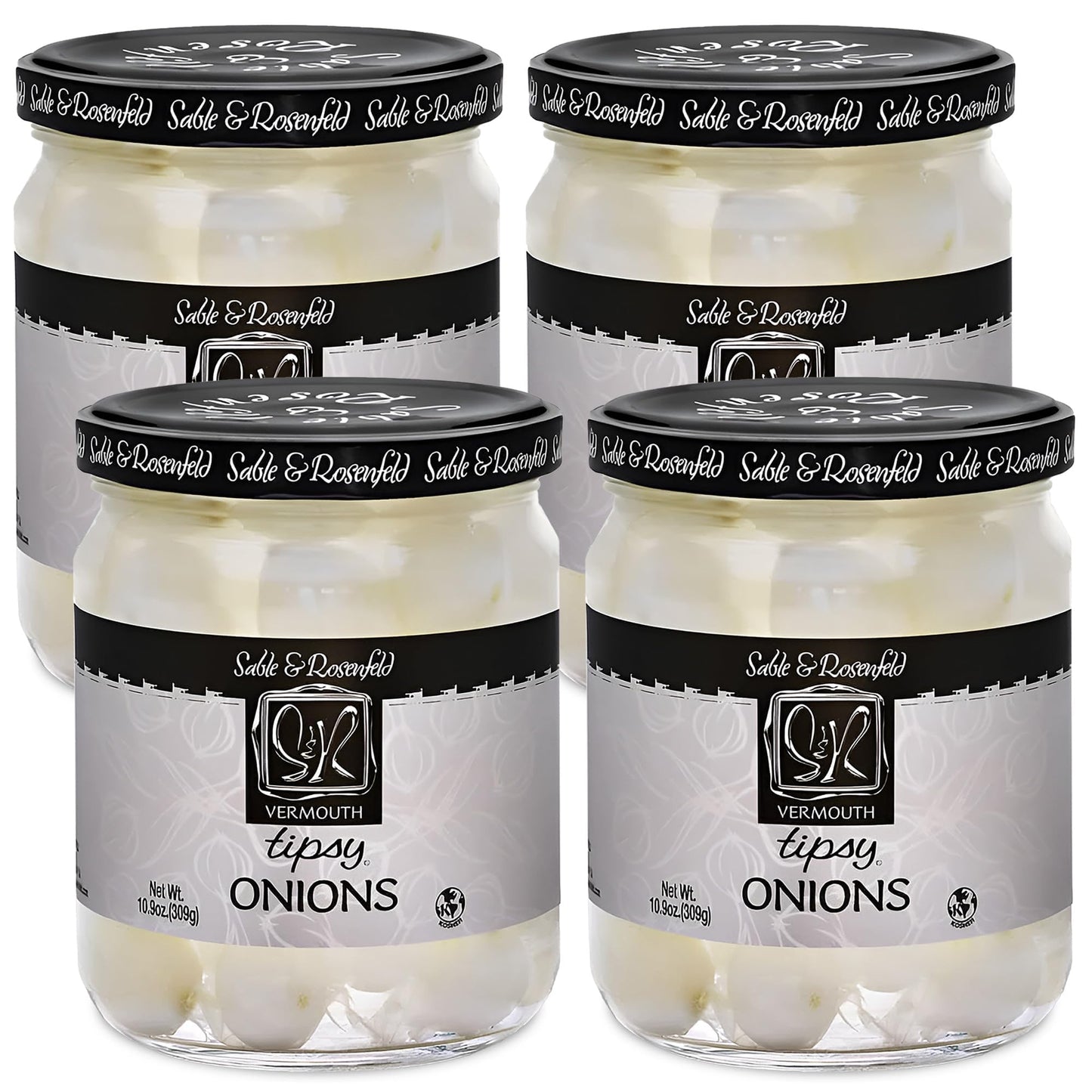 Sable & Rosenfeld Tipsy Onions, 10.9 Ounce, Pack of 4, Model 00232166-092021-v3