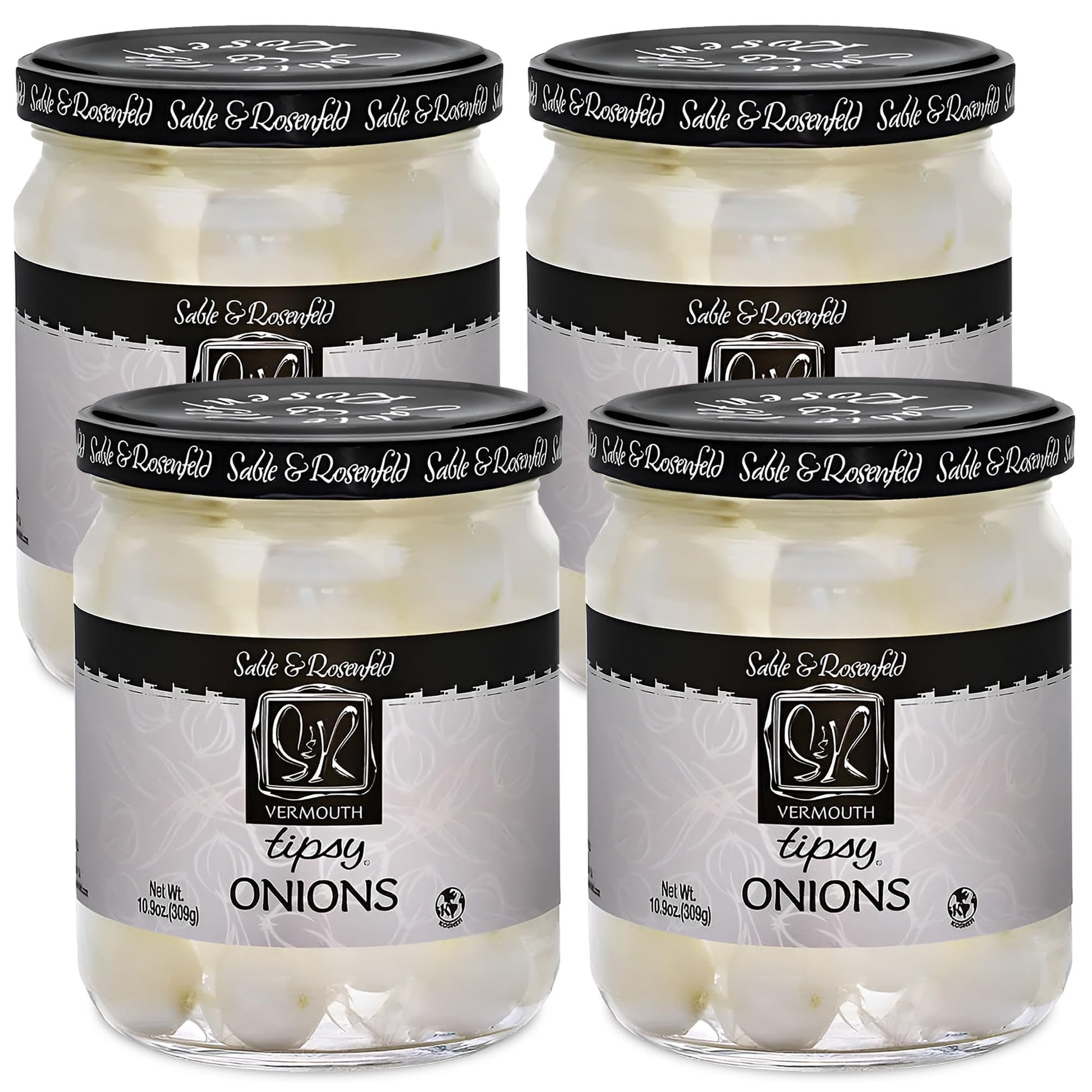 Sable & Rosenfeld Tipsy Onions, 10.9 Ounce, Pack of 4, Model 00232166-092021-v3