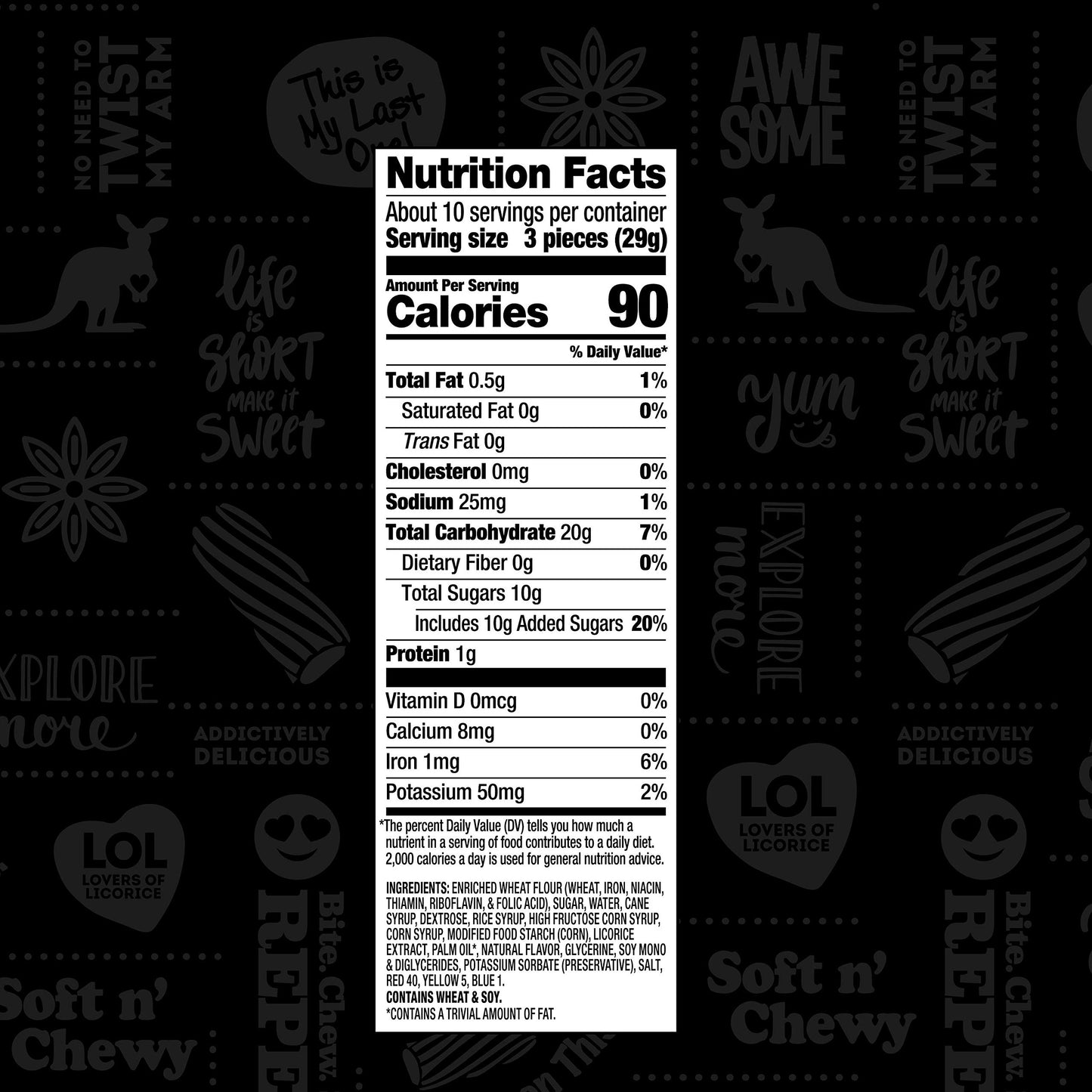 Wiley Wallaby Classic Black Licorice, 10 Ounce Resealable Bag