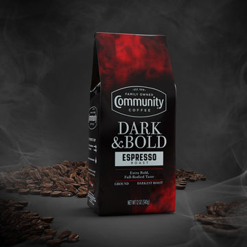 Community Coffee Dark & Bold Espresso Roast, Extra Dark Roast Ground Coffee, 12 Ounce Bag (Pack Of 1)