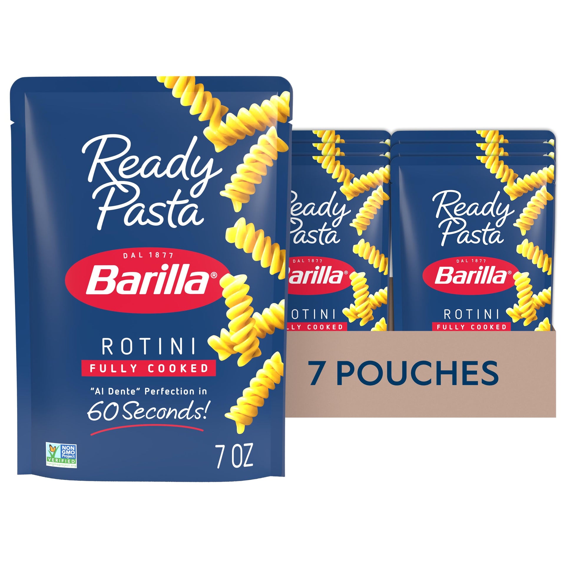 Barilla Ready Pasta, Rotini, 7 Oz. Pouch (Pack Of 7)