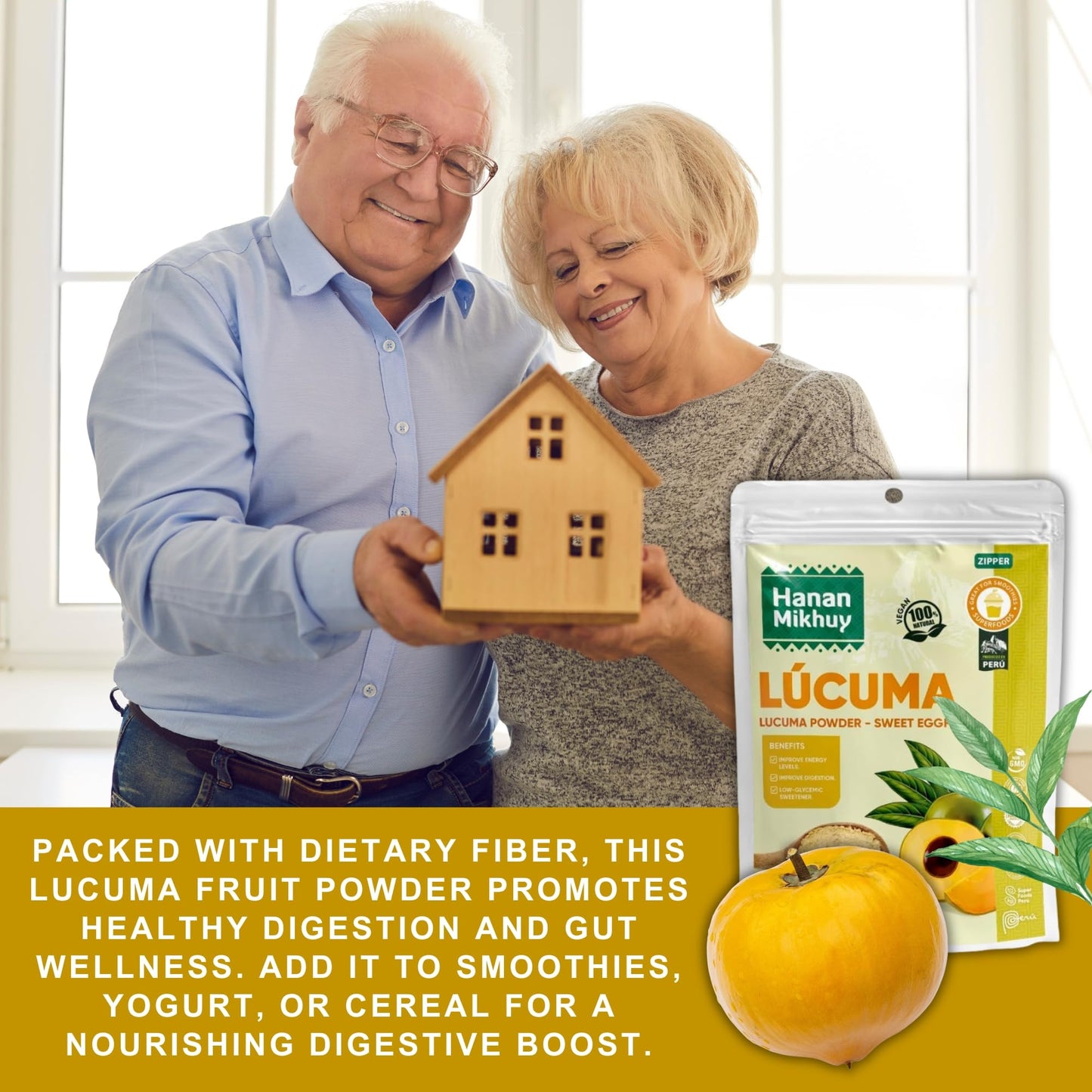 HANAN MIKHUY Lucuma Powder 100g - 100% Natural, Vegan, Gluten-Free, Low-Glycemic Sweetener from Peru