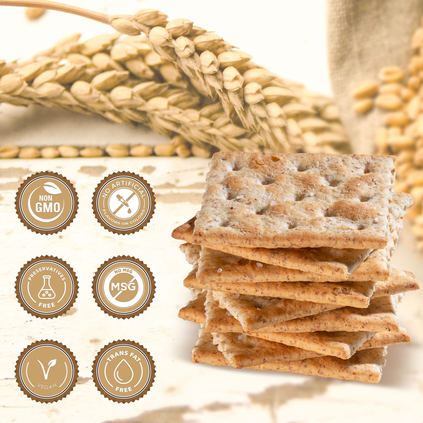 Paskesz Simply Saltines Crackers - Whole Wheat Saltine Crackers - Light and Crispy Oven-Baked Soup Crackers, Ready to Dip, Non-G