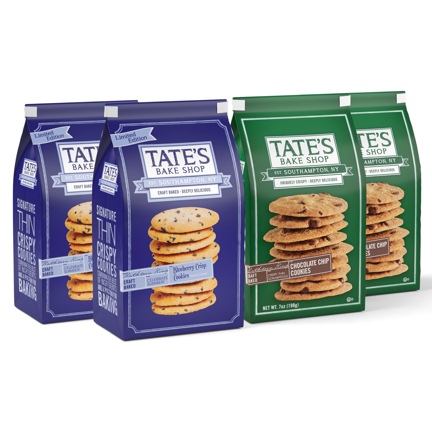 TateS Bake Shop Blueberry Crisp And Chocolate Chip Cookies Variety Pack  4 Bags