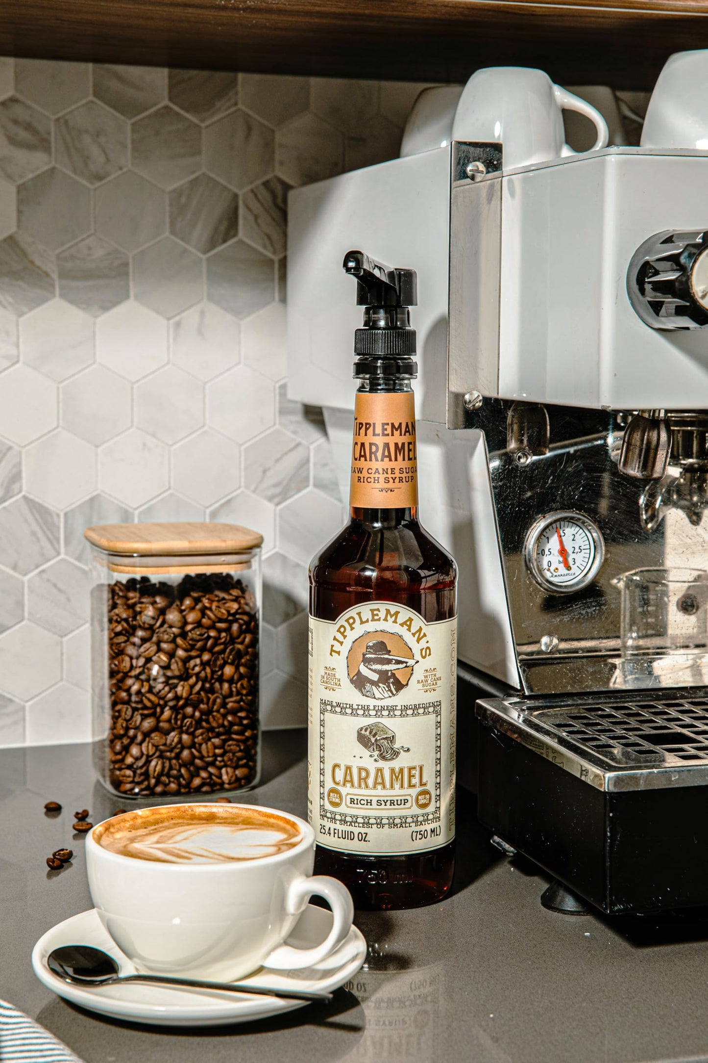 Tipplemans Caramel Coffee Syrup - Rich Flavor For Hot Or Iced Drinks, Latte, Tea, Espresso, Cappuccino, Macchiato, Cocktails, & Baking - 25.4 Fl Oz
