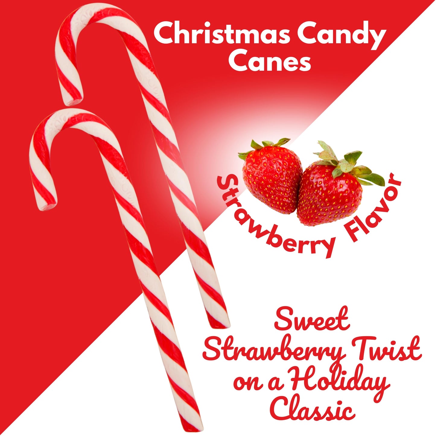 Holiday Candy Canes 4 Pack (48 Count) Traditional Red & White, for Festive Family Enjoyment - Kosher Bulk Treats Individually Wr
