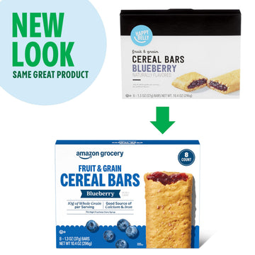 large online retailer Grocery Blueberry Fruit & Grain Cereal Bars, 8 Count, 1.3 Oz, Blue Packaging