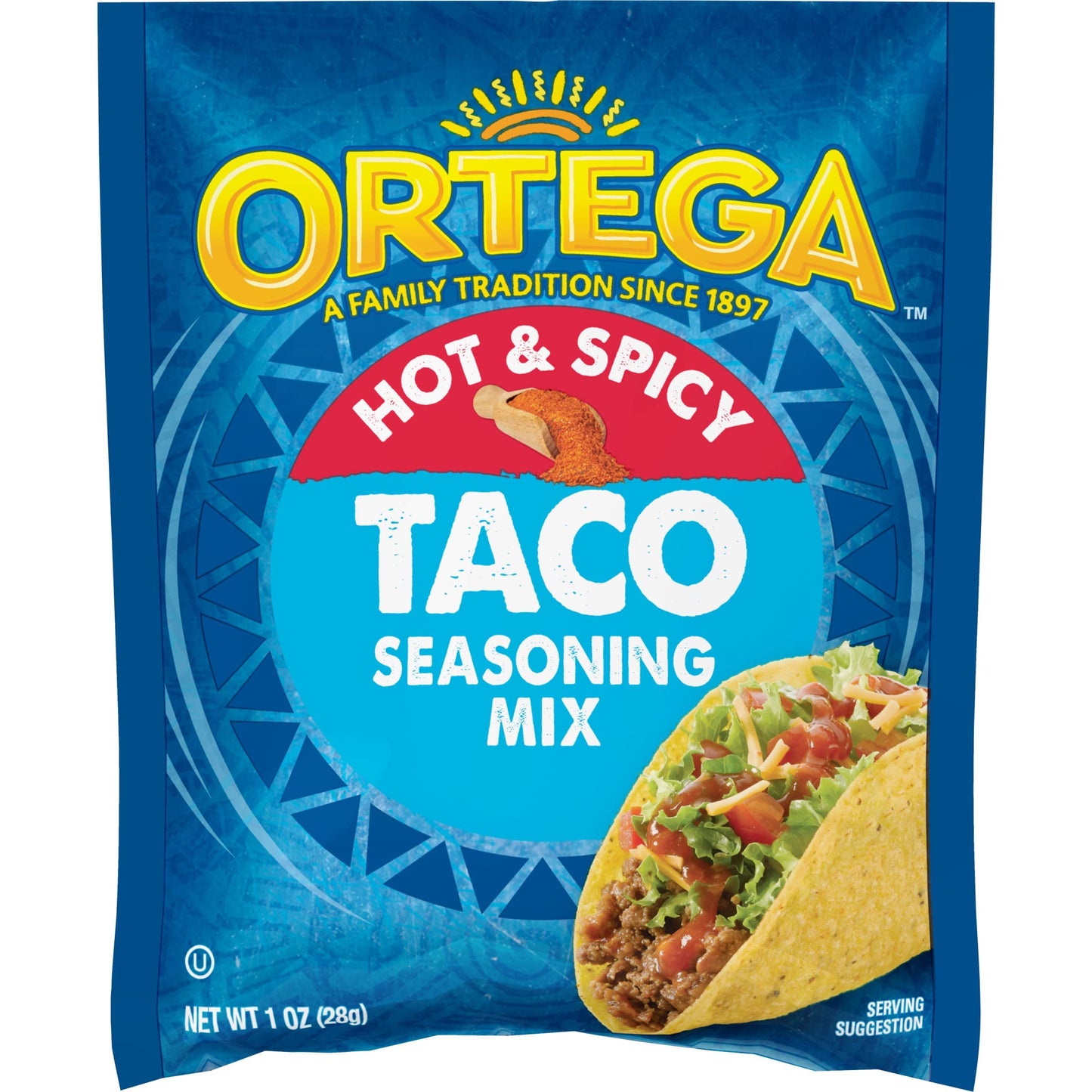 Ortega Taco Seasoning Mix  Hot  1 Ounce (Pack of 12)