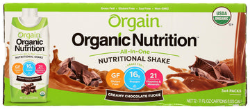 Orgain Chocolate Fudge Nutritional Shake,11 Fl Oz (Pack Of 12)