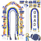 TKNOUS Graduation Ribbon Leis Kit, 10 Pcs Blue & Gold Candy Necklace with Honor Cord, Class of 2025, Lei-G Model