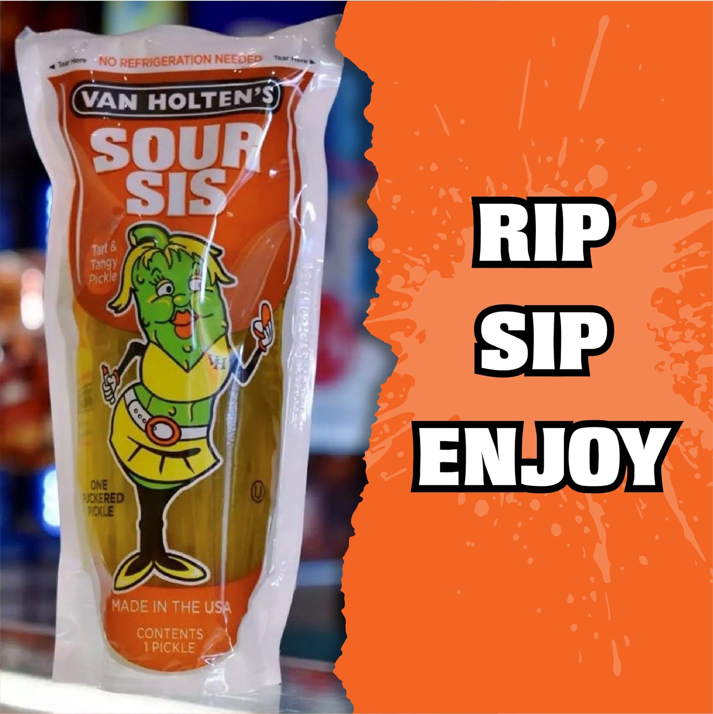 Van Holten'S Pickles - Sour Sis Pickle-In-A-Pouch - 12 Pack