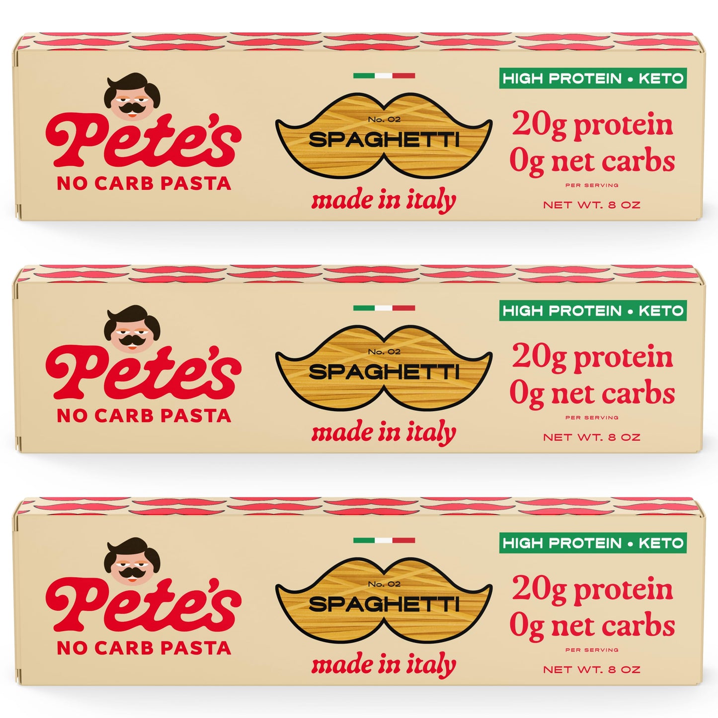 Pete's Pasta Spaghetti Noodles | 20g High Protein, No Carb Pasta | Keto, Carb Free Pasta | Healthy, Zero Carb Italian Pasta From