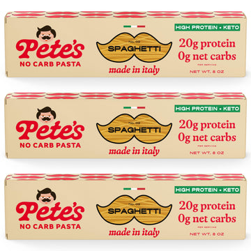 Pete's Pasta Spaghetti Noodles | 20g High Protein, No Carb Pasta | Keto, Carb Free Pasta | Healthy, Zero Carb Italian Pasta From