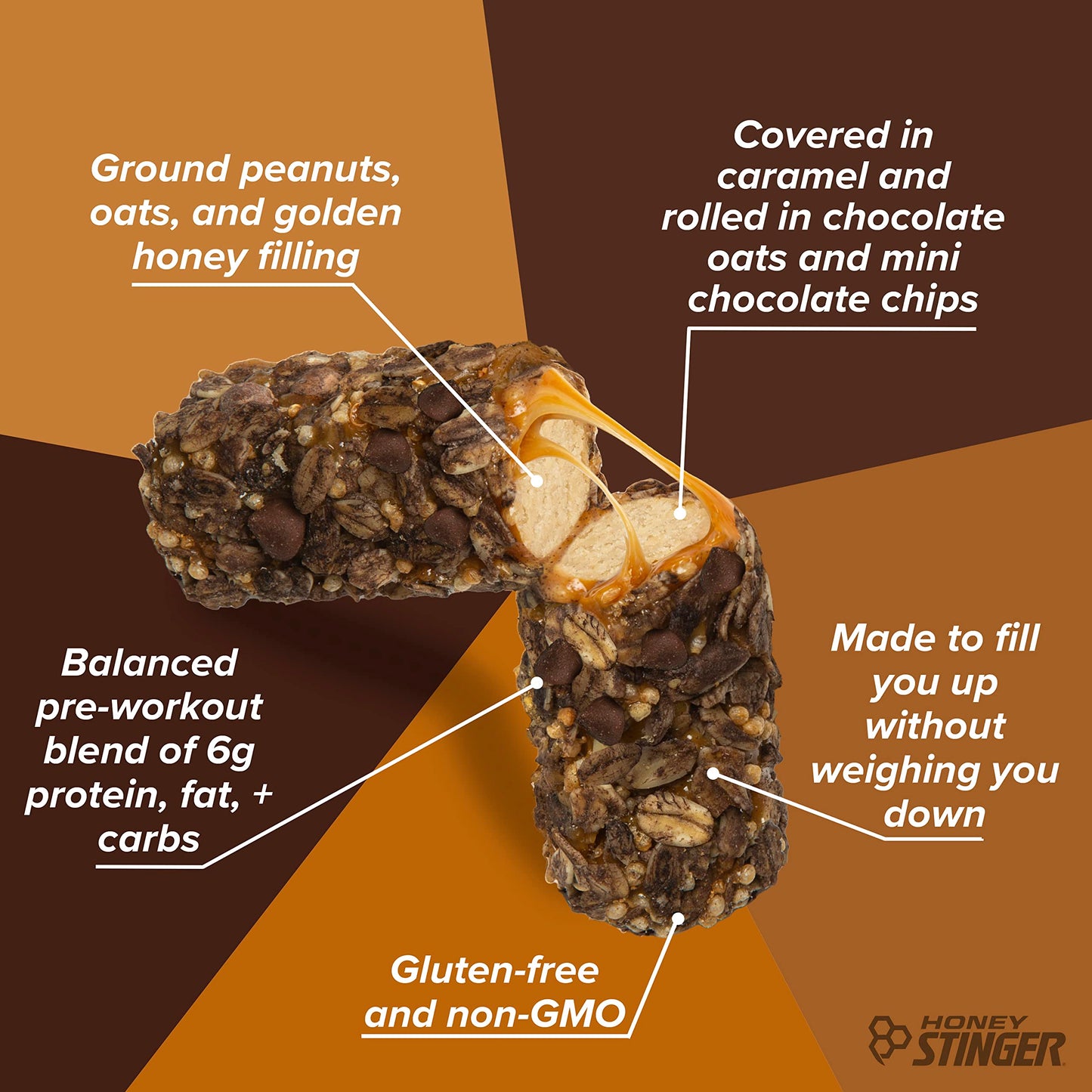 Honey Stinger Oat + Honey Bar | Chocolate Chocolate Chip | Energy Packed Food to Prepare for Exercise, Endurance and Performance