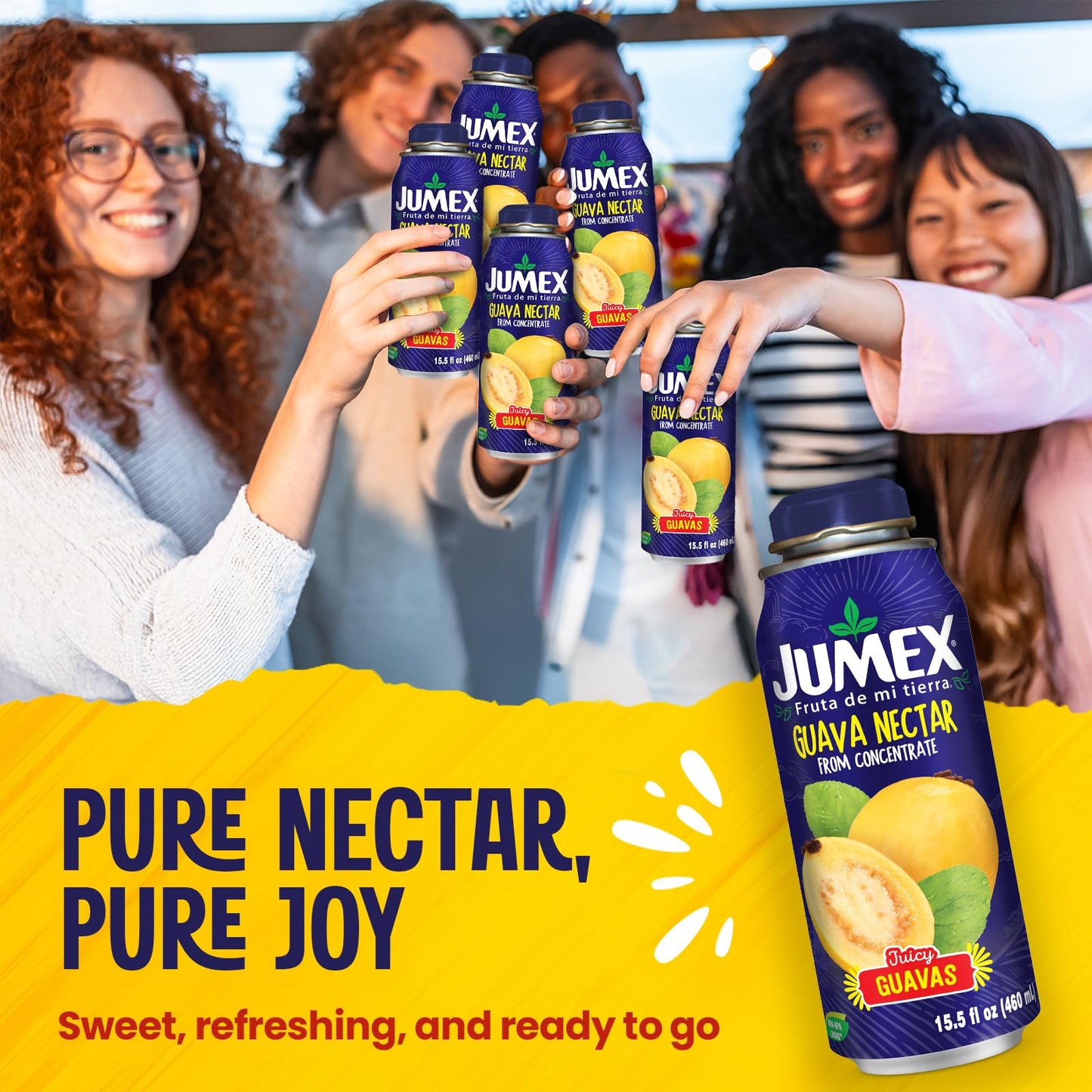 Jumex Guava Nectar - Insulated BPA-Free Aluminum Can, 16 Fl Oz (Pack of 12)