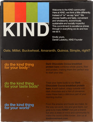 KIND, Prtn Bar, Dark Chocolate, Pack of 8, Size 4/1.76OZ, (Dairy Free)