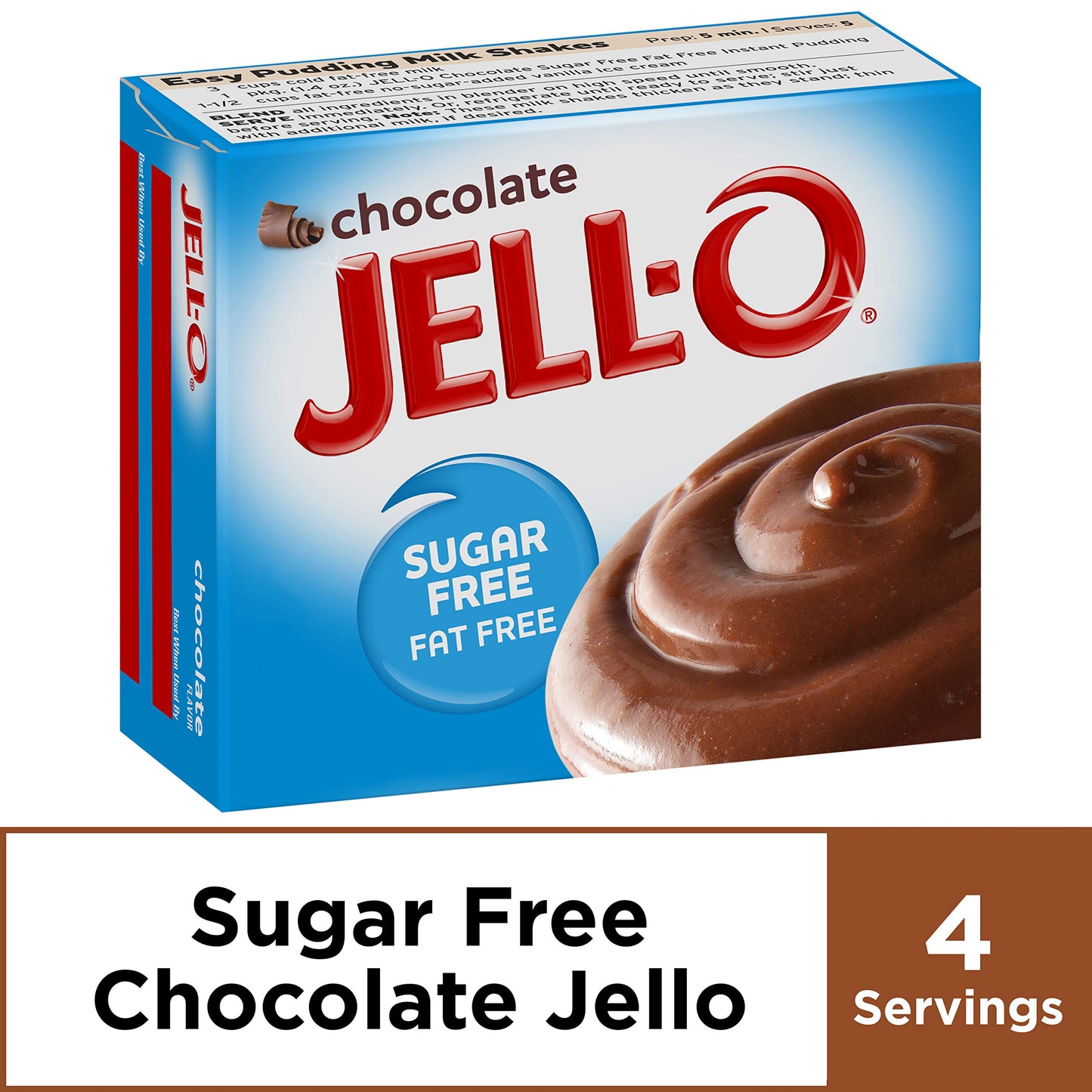 HEINZ Jell-O Instant Chocolate Pudding & Pie Filling, Sugar & Fat Free, 1.4 Oz, Pack of 24
