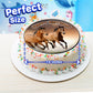 NATURAL BEHAVIOUR Edible Cake Toppers - Horse Themed, 7.5 Inch, Paper, Earthy Tones, Pastels