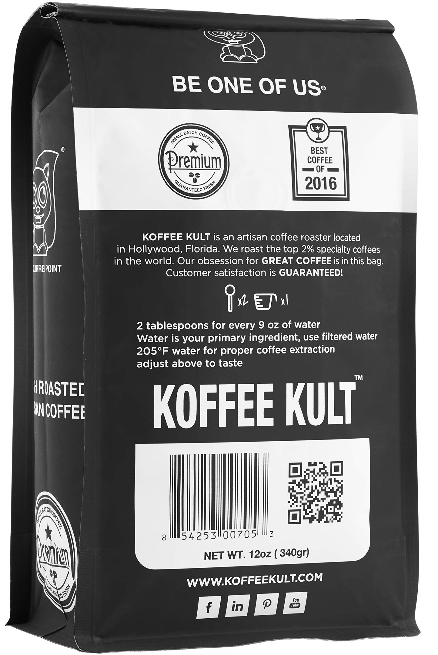 Koffee Kult Eye Cracker Espresso Coffee Beans - Bright, Bold Medium Roast With A Citrus Twist Coffee Crema - Artisan Roasted Fresh 100% Arabica Speciality Grade (Whole Bean, 12Oz)