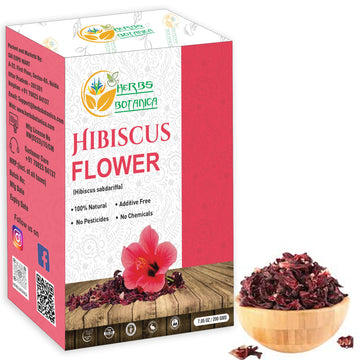 Herbs Botanica Hibiscus Flower Dried Organic For Tea, Hair Growth, Flor De Jamaica Organica Whole Full Flower Petals Cake Decora