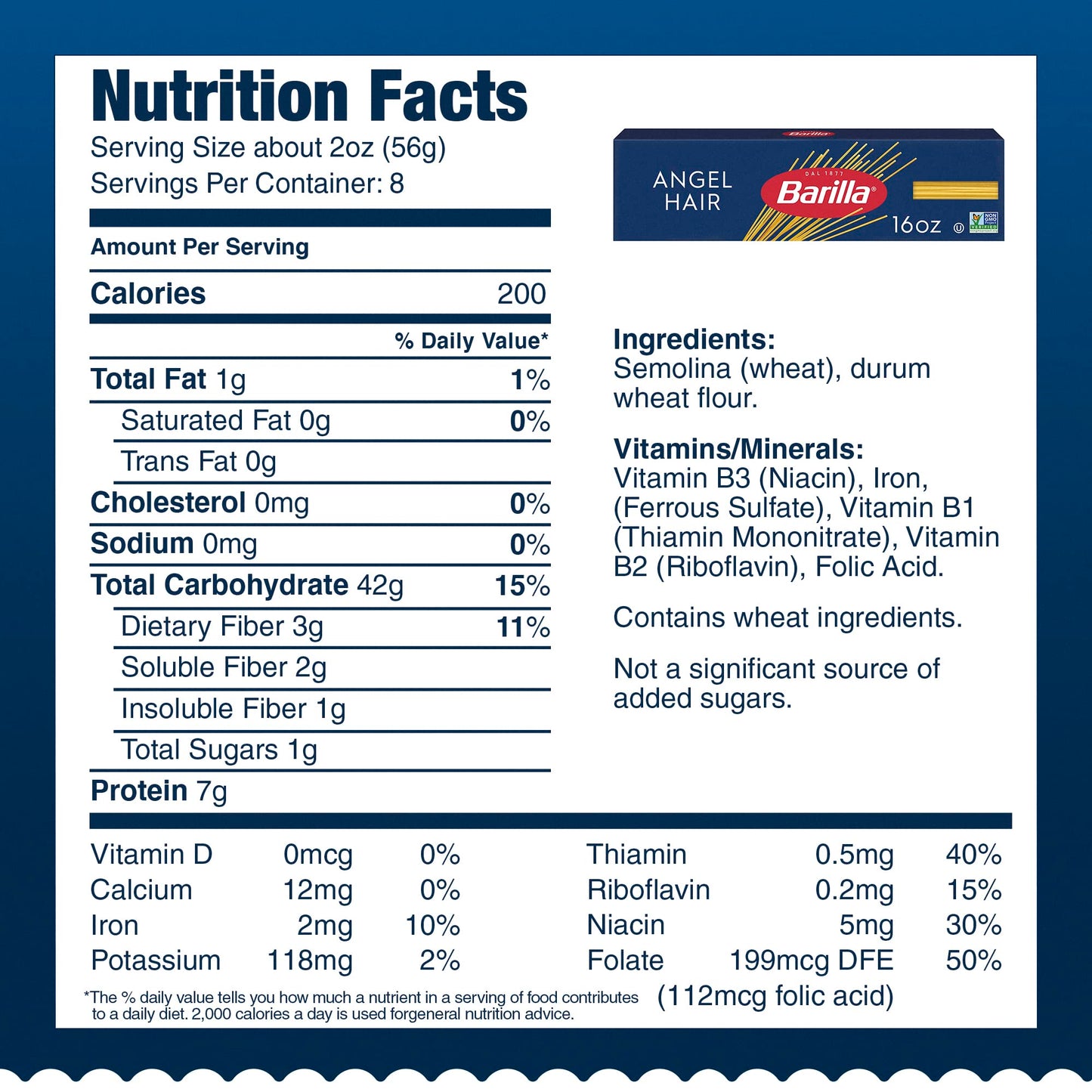 Barilla Angel Hair Pasta, 16 Oz. Box (Pack Of 20) - Non-Gmo Pasta Made With Durum Wheat Semolina - Kosher Certified Pasta