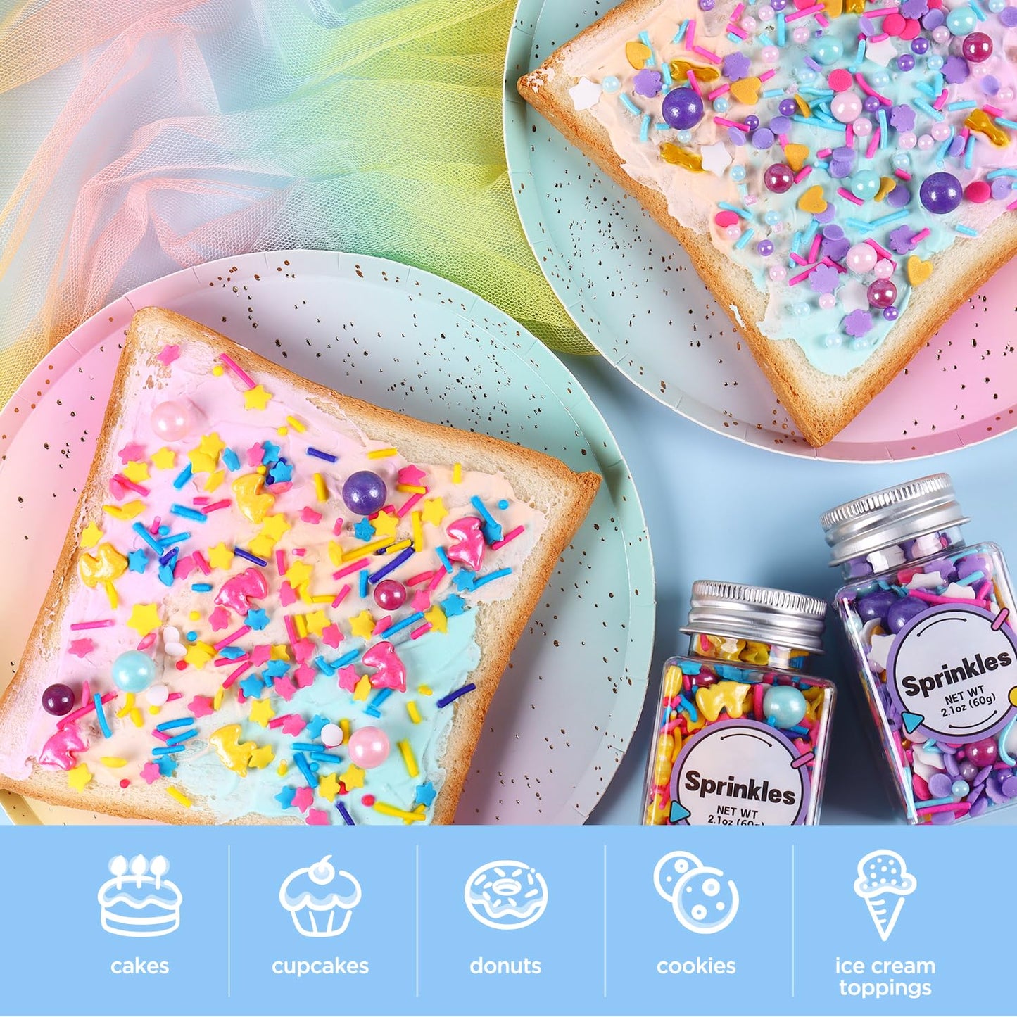 Edible Unicorn Sprinkles For Cake Decoration, Edible Pearl, Edible Sprinkle For Cupcake Topper, Ice Cream Toppings, Cookies Spri