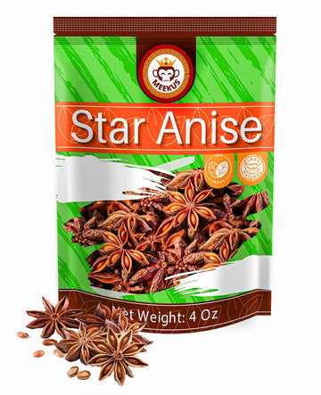 Meekus Star Anise (Anis Estrella) Anise Seeds, Star Anise Whole, Whole Chinese Star Anise Pods For Tea And Baking, 12 Oz