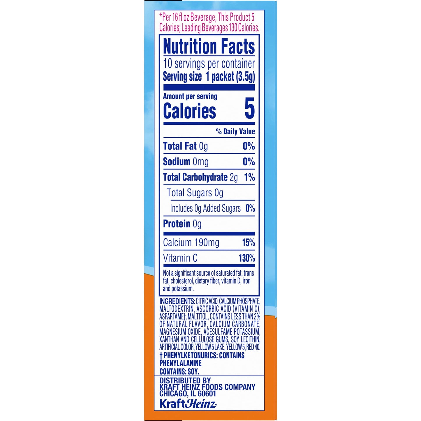 Crystal Light On The Go Sunrise Classic Orange Drink Mix, 10 Ct, 2 Pk